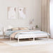 Cadru de pat cu headboard Alb 200 x 200 cm Lemn de pin masiv - WALTI WALTI