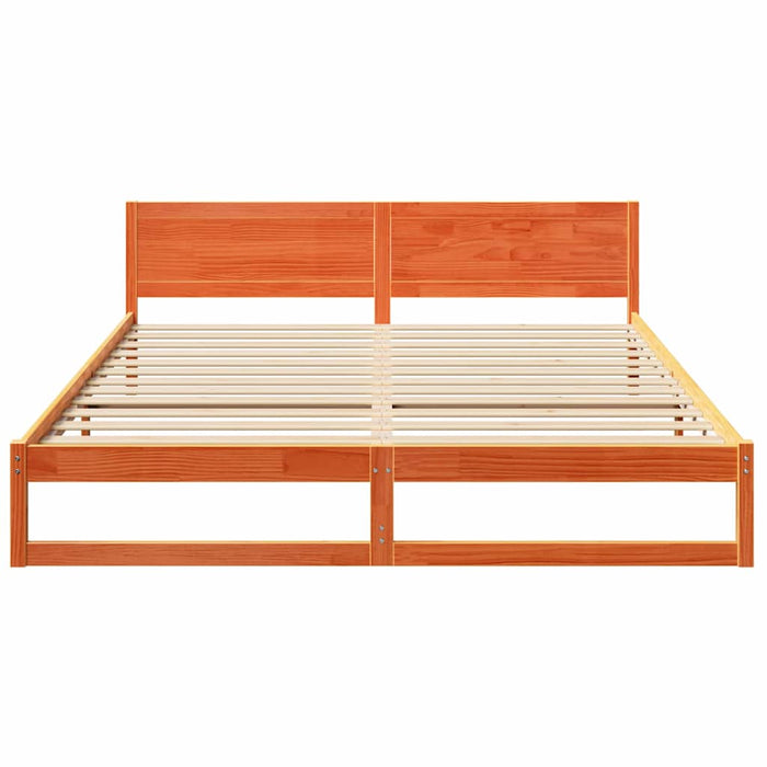 Cadru de pat Maroniu cerat 200 x 200 cm Lemn de pin masiv - WALTI WALTI
