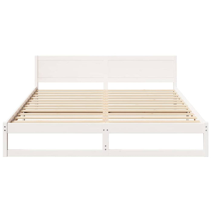 Cadru de pat cu headboard Alb 180 x 200 cm Lemn de pin masiv - WALTI WALTI