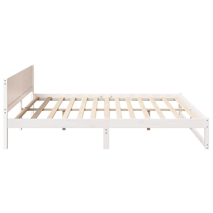 Cadru de pat cu headboard Alb 180 x 200 cm Lemn de pin masiv - WALTI WALTI