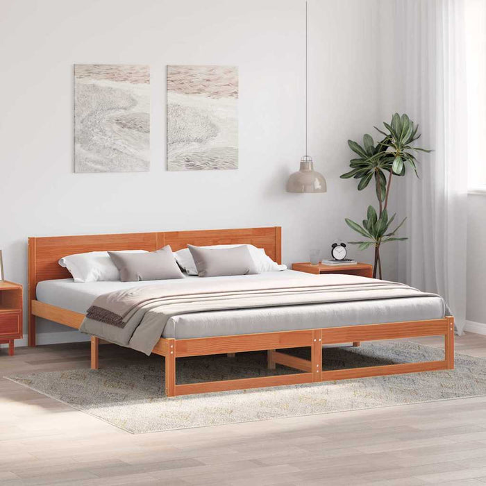 Cadru de pat Maroniu cerat 180 x 200 cm Lemn de pin masiv - WALTI WALTI