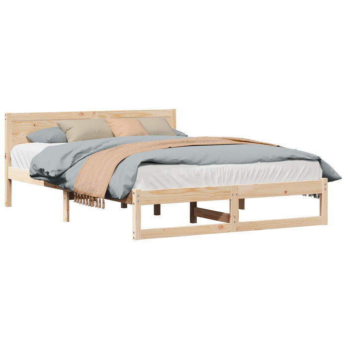 Cadru de pat natural 160 x 200 cm Lemn de pin masiv - WALTI WALTI