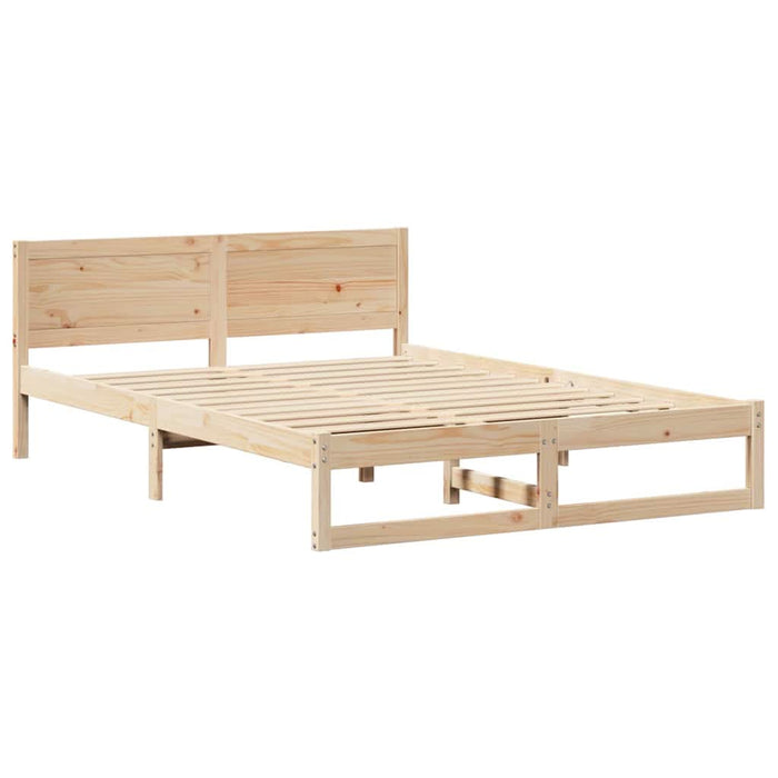 Cadru de pat natural 160 x 200 cm Lemn de pin masiv - WALTI WALTI