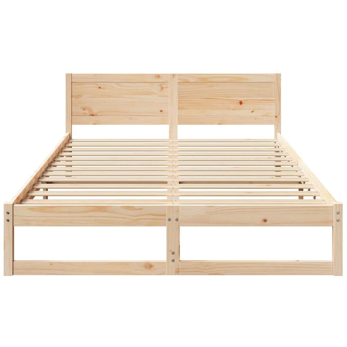 Cadru de pat natural 160 x 200 cm Lemn de pin masiv - WALTI WALTI