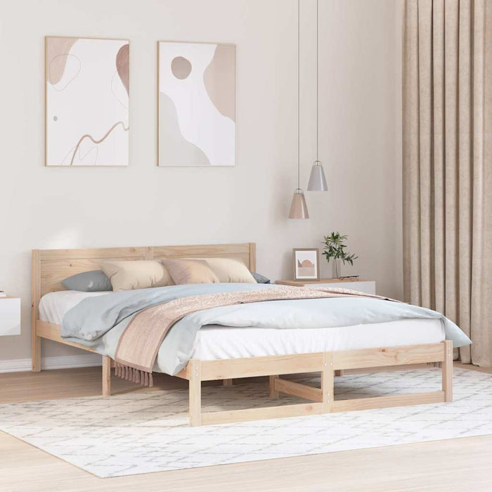 Cadru de pat natural 140 x 200 cm Lemn de pin masiv - WALTI WALTI