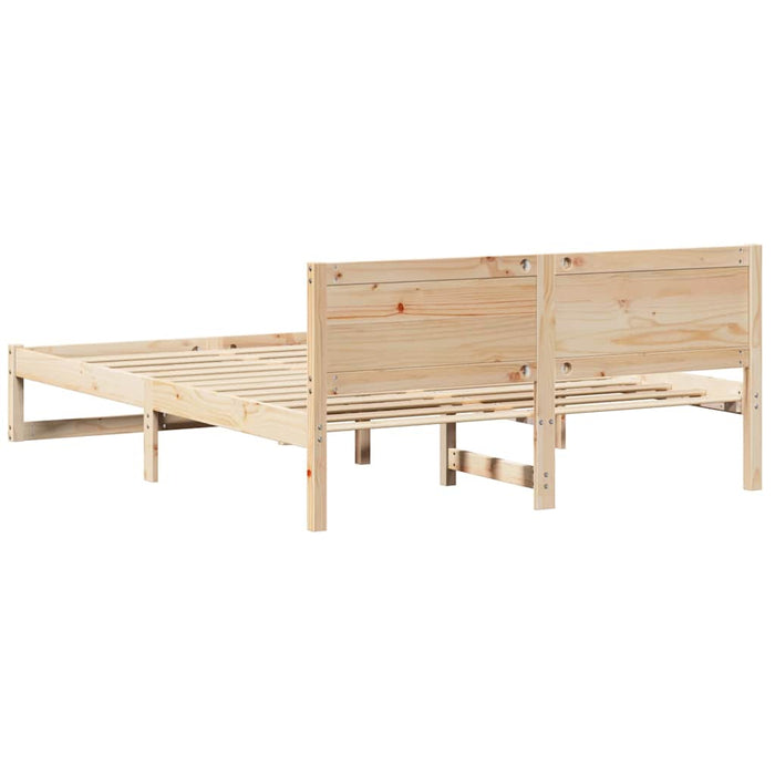 Cadru de pat natural 140 x 200 cm Lemn de pin masiv - WALTI WALTI