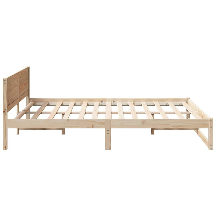 Cadru de pat natural 140 x 200 cm Lemn de pin masiv - WALTI WALTI