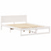 Cadru de pat cu headboard Alb 140 x 200 cm Lemn de pin masiv - WALTI WALTI