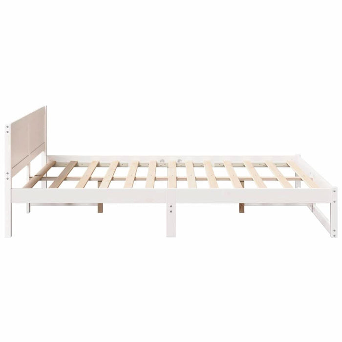 Cadru de pat cu headboard Alb 140 x 200 cm Lemn de pin masiv - WALTI WALTI