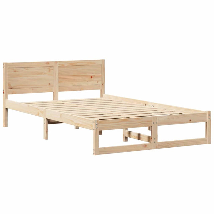 Cadru de pat natural 140 x 190 cm Lemn de pin masiv - WALTI WALTI