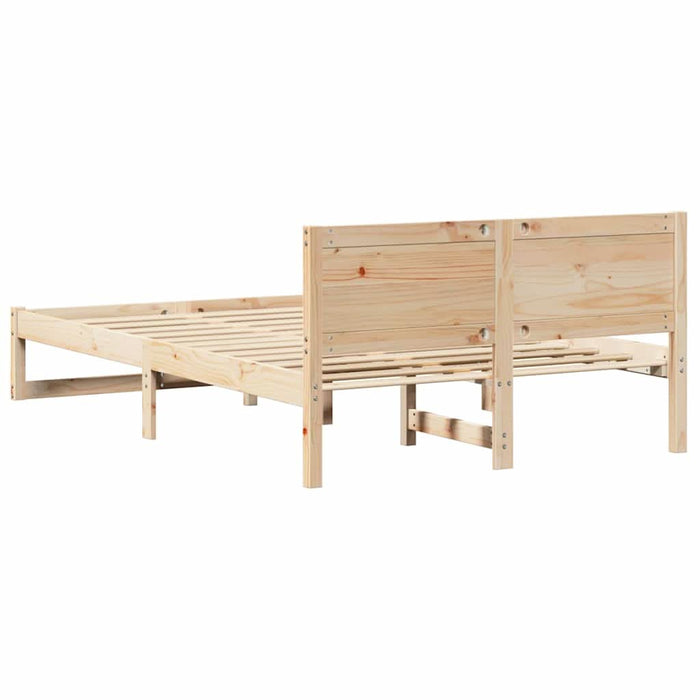 Cadru de pat natural 140 x 190 cm Lemn de pin masiv - WALTI WALTI