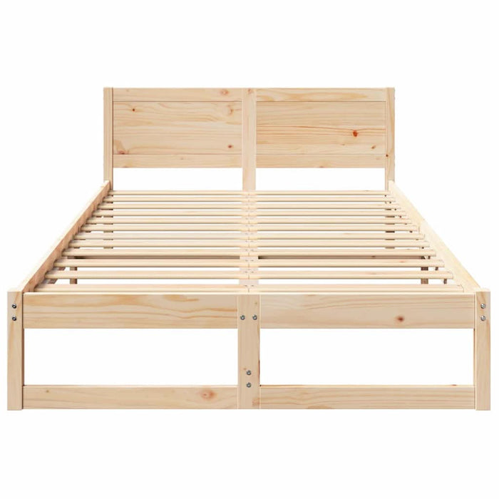 Cadru de pat natural 140 x 190 cm Lemn de pin masiv - WALTI WALTI