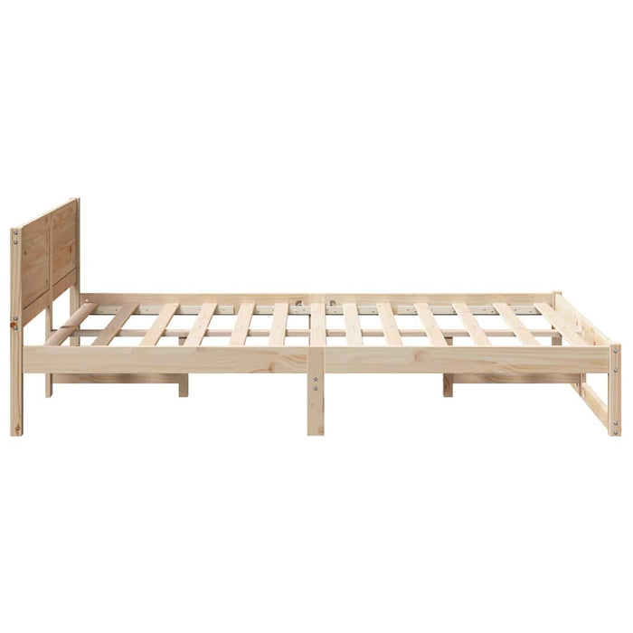 Cadru de pat natural 140 x 190 cm Lemn de pin masiv - WALTI WALTI