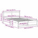 Cadru de pat cu headboard Alb 140 x 190 cm Lemn de pin masiv - WALTI WALTI