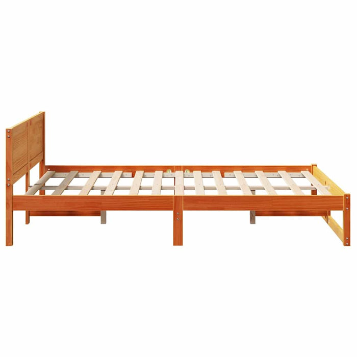 Cadru de pat Maroniu cerat 140 x 190 cm Lemn de pin masiv - WALTI WALTI