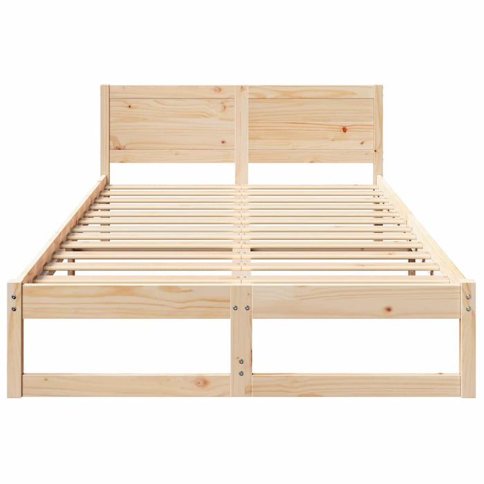 Cadru de pat natural 135 x 190 cm Lemn de pin masiv - WALTI WALTI
