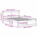 Cadru de pat cu headboard Alb 135 x 190 cm Lemn de pin masiv - WALTI WALTI