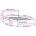Cadru de pat Maroniu cerat 135 x 190 cm Lemn de pin masiv - WALTI WALTI