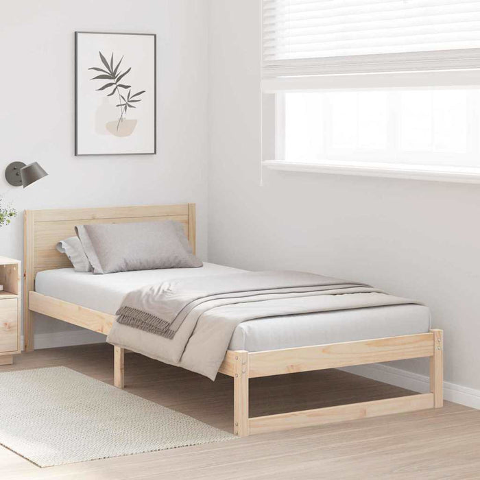 Cadru de pat natural 100 x 200 cm Lemn de pin masiv - WALTI WALTI