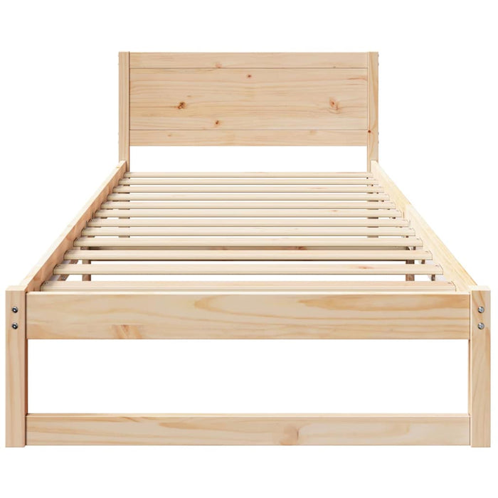 Cadru de pat natural 100 x 200 cm Lemn de pin masiv - WALTI WALTI