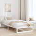 Cadru de pat cu headboard Alb 90 x 200 cm Lemn de pin masiv - WALTI WALTI
