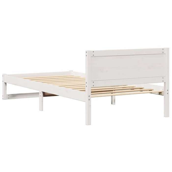 Cadru de pat cu headboard Alb 90 x 200 cm Lemn de pin masiv - WALTI WALTI