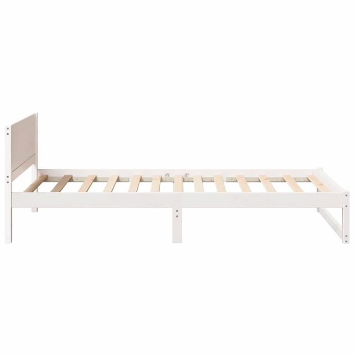 Cadru de pat cu headboard Alb 90 x 200 cm Lemn de pin masiv - WALTI WALTI