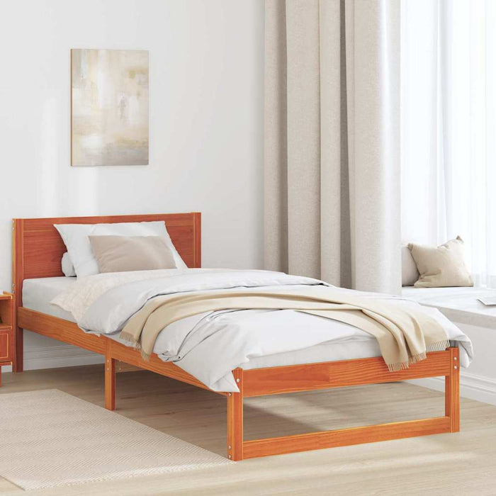 Cadru de pat Maroniu cerat 90 x 190 cm Lemn de pin masiv - WALTI WALTI