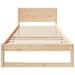 Cadru de pat cu headboard natural 75 x 190 cm Lemn de pin masiv - WALTI WALTI