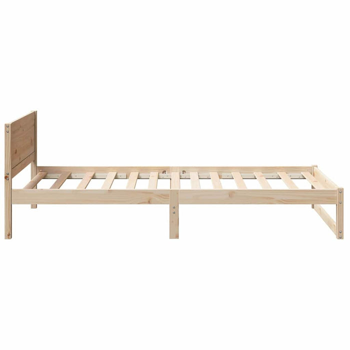 Cadru de pat cu headboard natural 75 x 190 cm Lemn de pin masiv - WALTI WALTI
