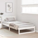 Cadru de pat cu headboard Alb 75 x 190 cm Lemn de pin masiv - WALTI WALTI