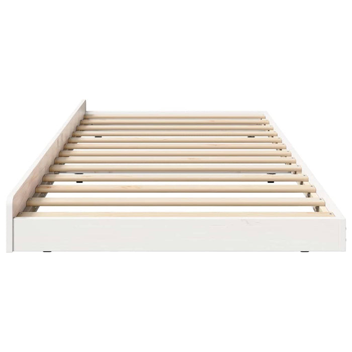 Cadru de pat Alb 100 x 200 cm Lemn de pin masiv WALTI