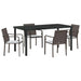 Set de masă pentru grădină 5 pcs Maro și negru Ratan PE - WALTI WALTI