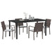Set de masă pentru grădină 5 pcs Maro și negru Ratan PE - WALTI WALTI