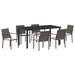Set de masă pentru grădină 7 pcs Maro și negru Ratan PE - WALTI WALTI