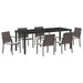 Set de masă pentru grădină 7 pcs Maro și negru Ratan PE - WALTI WALTI