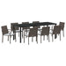 Set de masă pentru grădină 9 pcs Maro și negru Ratan PE - WALTI WALTI