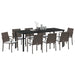 Set de masă pentru grădină 9 pcs Maro și negru Ratan PE - WALTI WALTI