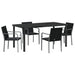 Set de masă pentru grădină 5 pcs Negru și Gri Ratan PE - WALTI WALTI