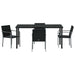 Set de masă pentru grădină 5 pcs Negru și Gri Ratan PE - WALTI WALTI