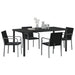 Set de masă pentru grădină 5 pcs Negru și Gri Ratan PE - WALTI WALTI