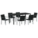 Set de masă pentru grădină 7 pcs Negru și Gri Ratan PE - WALTI WALTI
