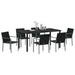 Set de masă pentru grădină 7 pcs Negru și Gri Ratan PE - WALTI WALTI