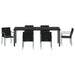 Set de masă pentru grădină 7 pcs Negru și Gri Ratan PE - WALTI WALTI