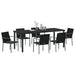 Set de masă pentru grădină 7 pcs Negru și Gri Ratan PE - WALTI WALTI