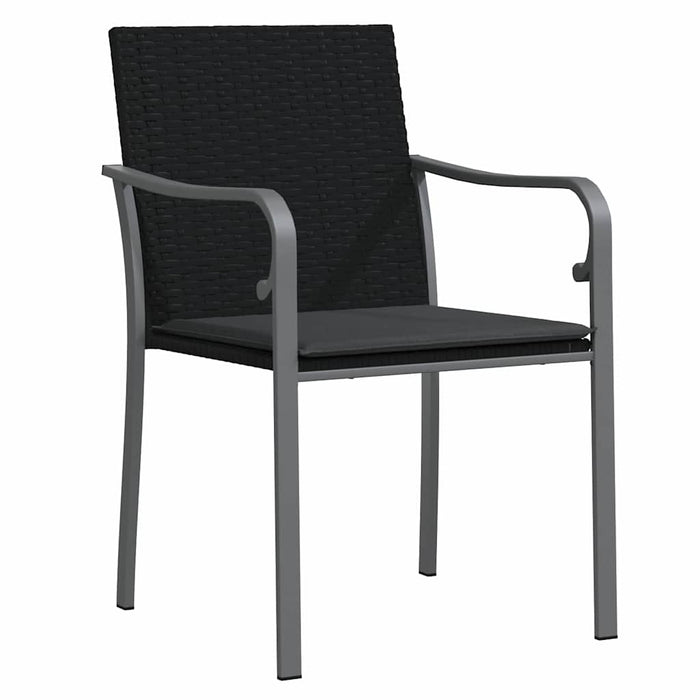 Set de masă pentru grădină 9 pcs Negru și Gri Ratan PE - WALTI WALTI