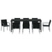 Set de masă pentru grădină 9 pcs Negru și Gri Ratan PE - WALTI WALTI