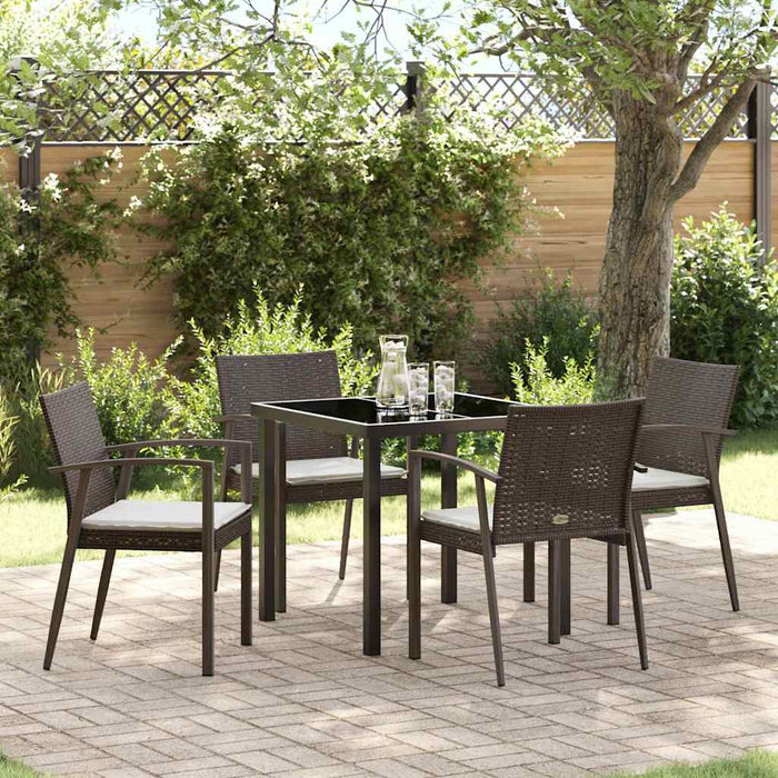 Set de masă pentru grădină 5 pcs Maro Rattan poli - WALTI WALTI