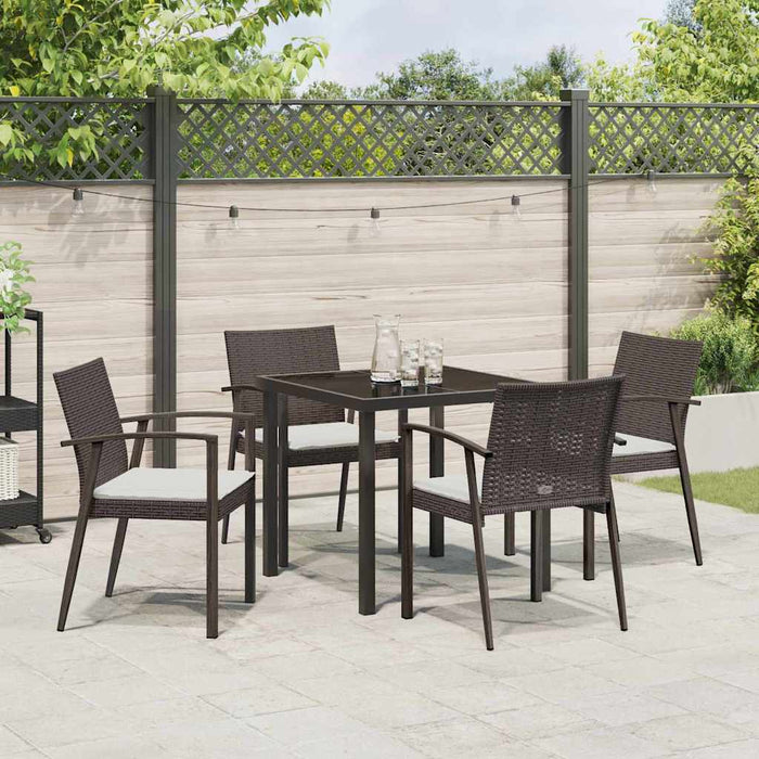 Set de masă pentru grădină 5 pcs Maro Rattan poli - WALTI WALTI