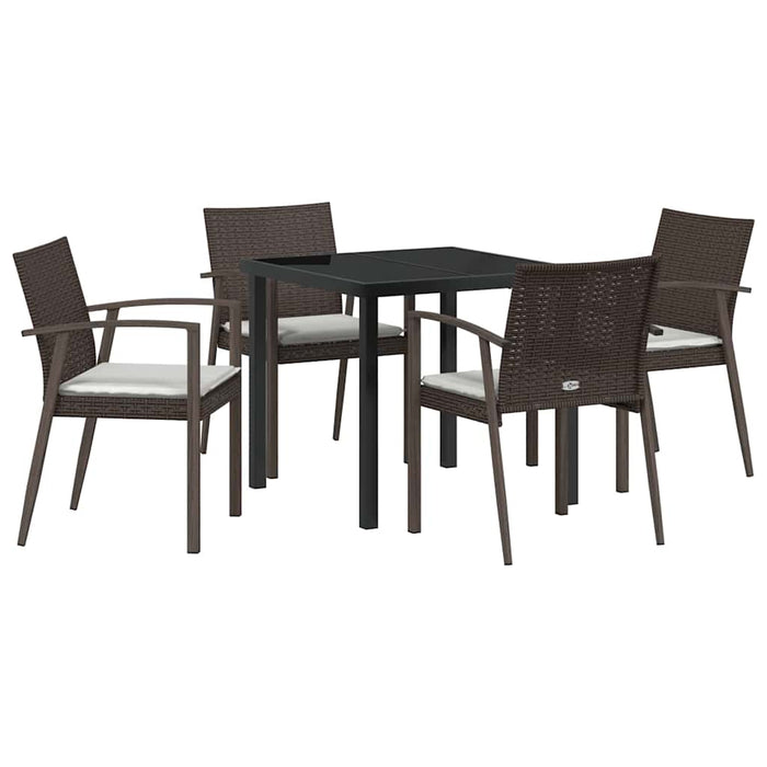 Set de masă pentru grădină 5 pcs Maro Rattan poli - WALTI WALTI